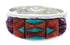 Authentic Sterling Silver Multicolor Inlay Ring Size 8-1/2 CX50095